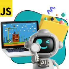 Язык программирования JavaScript + AI. Проектное обучение + геймификация + AI-помощники - КИБЕРшкола программирования для детей, компьютерные курсы для школьников, начинающих и подростков - KIBERone г. Раменское 